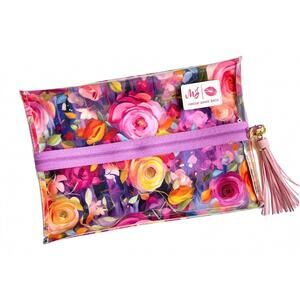 NEW MAKEUP JUNKIE women's bed of roses small bag in clear top